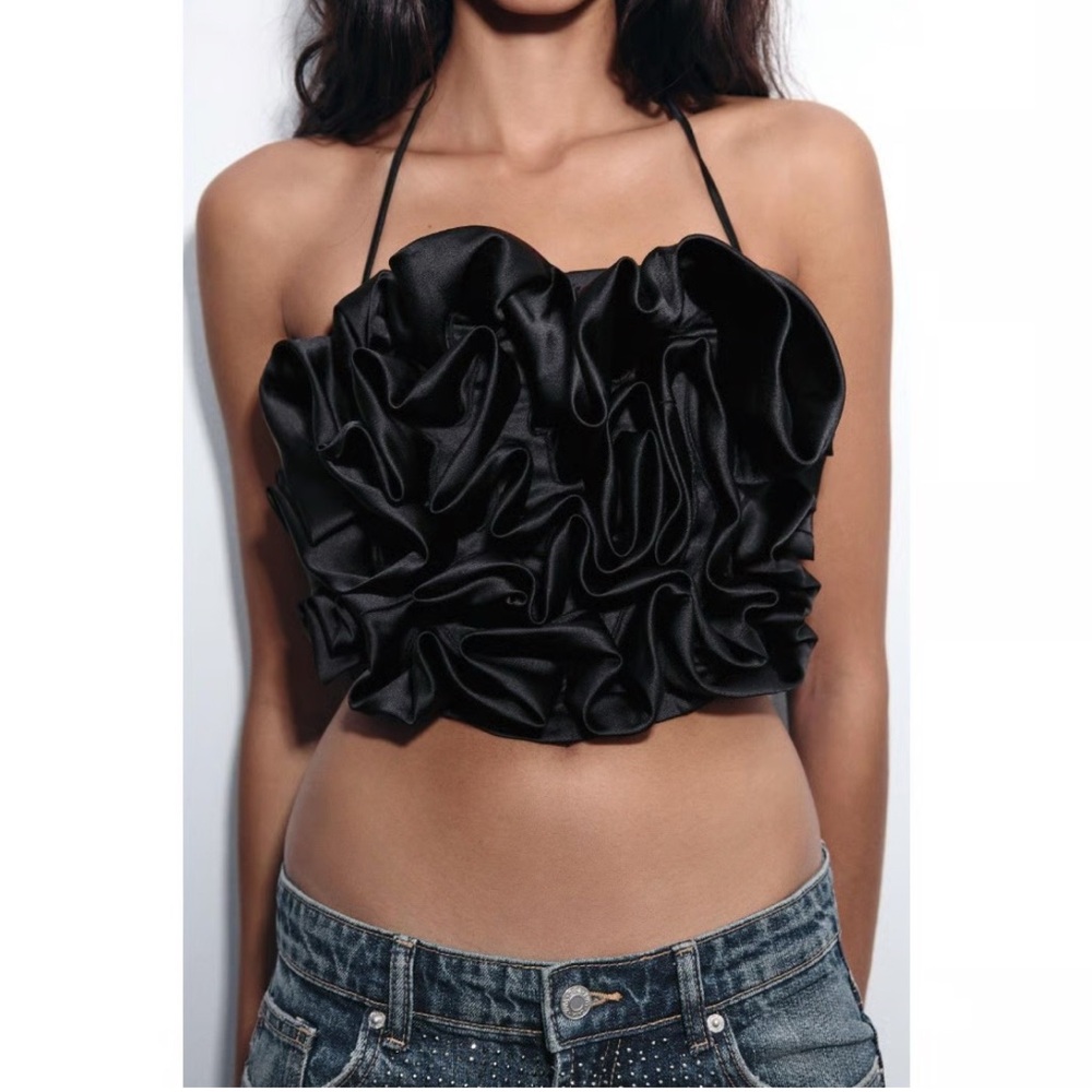 Zara textured floral halter